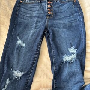 Women's Distressed Judy Blue Jeans, skinny fit, frayed size 5/27